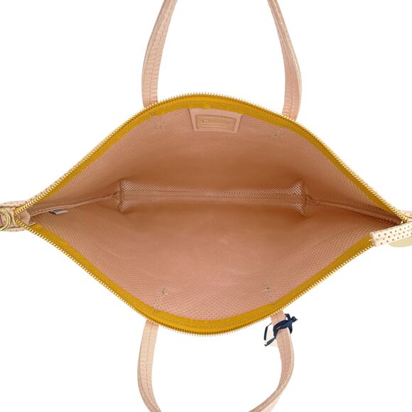 CLARE V. Attache Tote in Ballet Perforated with Leather Link Strap - Picture 5 of 14